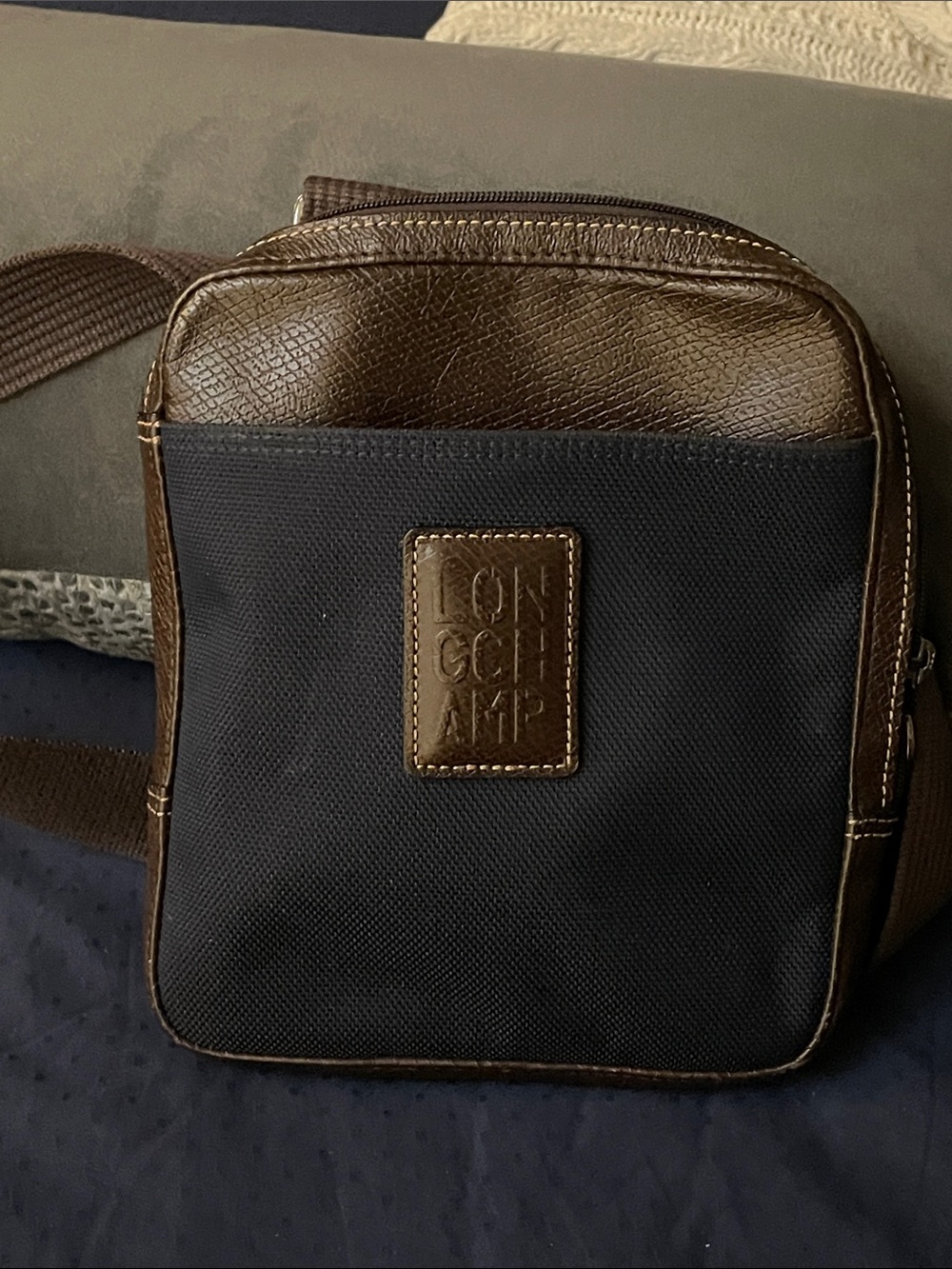 Longchamp Black and Brown Men's Crossbody Belt Bag
